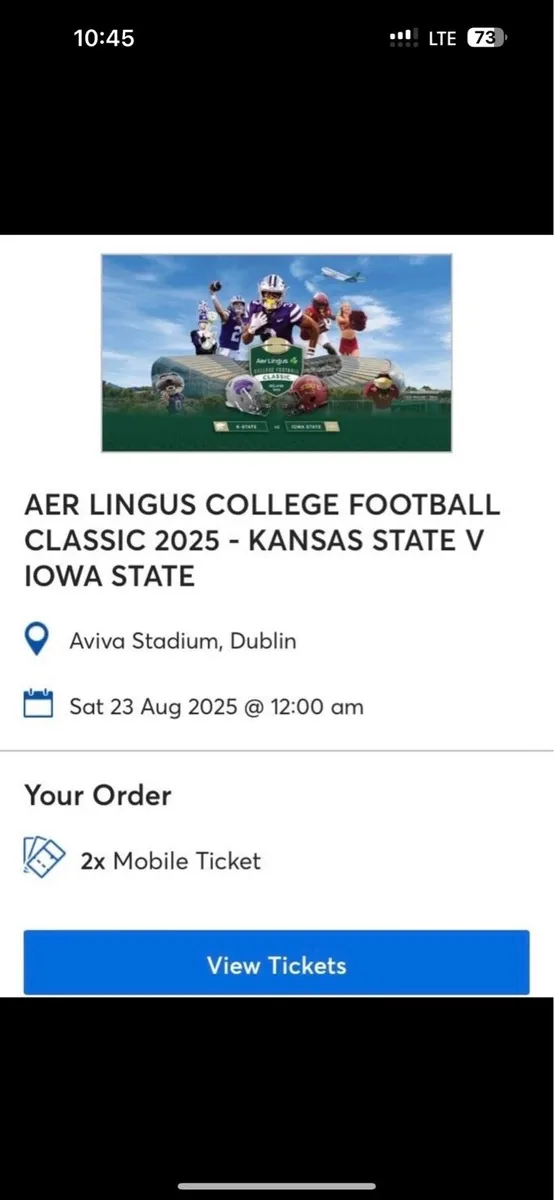 Aer Lingus Football Classic 2025 - 2 tickets