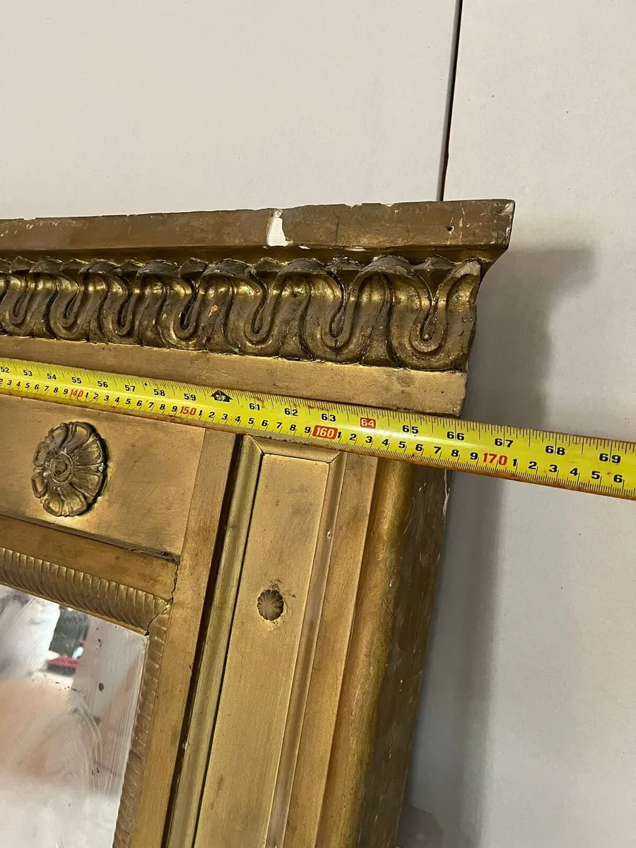 Large antique overmantle mirror - Image 2