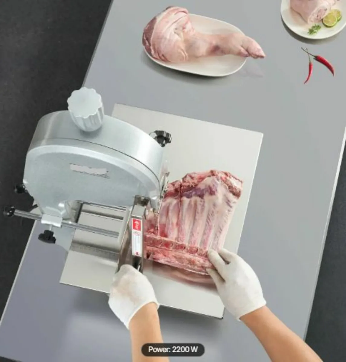 1800W Commercial Electric Meat Bandsaw Stainless - Image 2