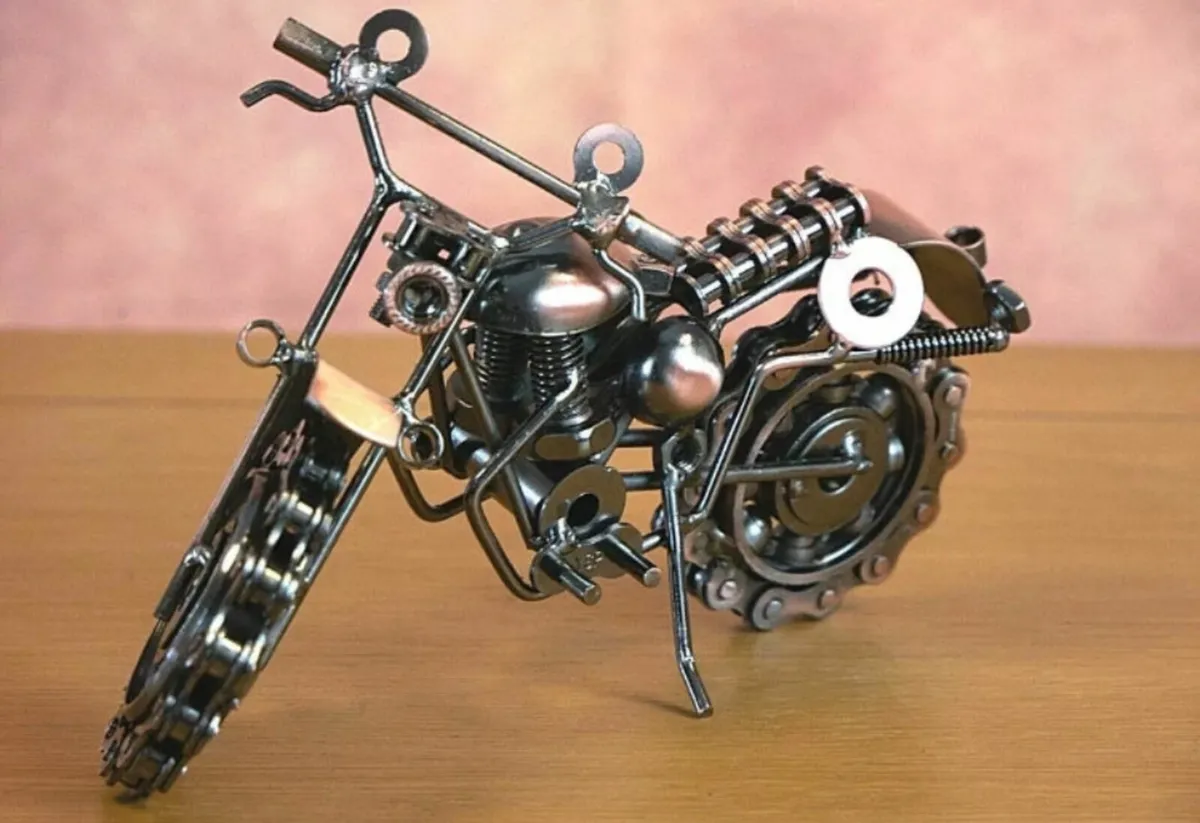 Hand Made Motorbike Motocross Model Nuts Bolts - Image 1