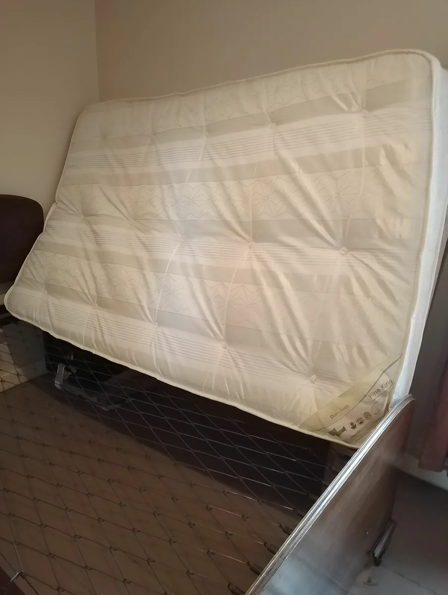 Free antique wood bed with mattress - Image 3
