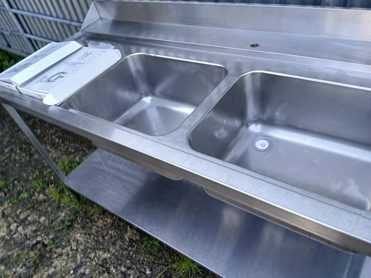 Staneless steel cabbinet double sink unit complete - Image 1