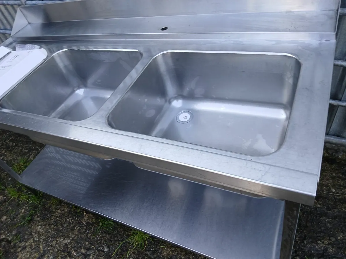 Staneless steel cabbinet double sink unit complete - Image 4