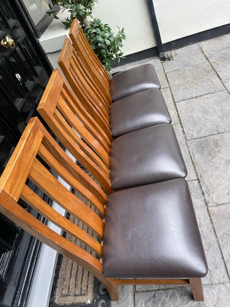 4 x Stunning Leather Kitchen Dining Chairs-Deliver - Image 2
