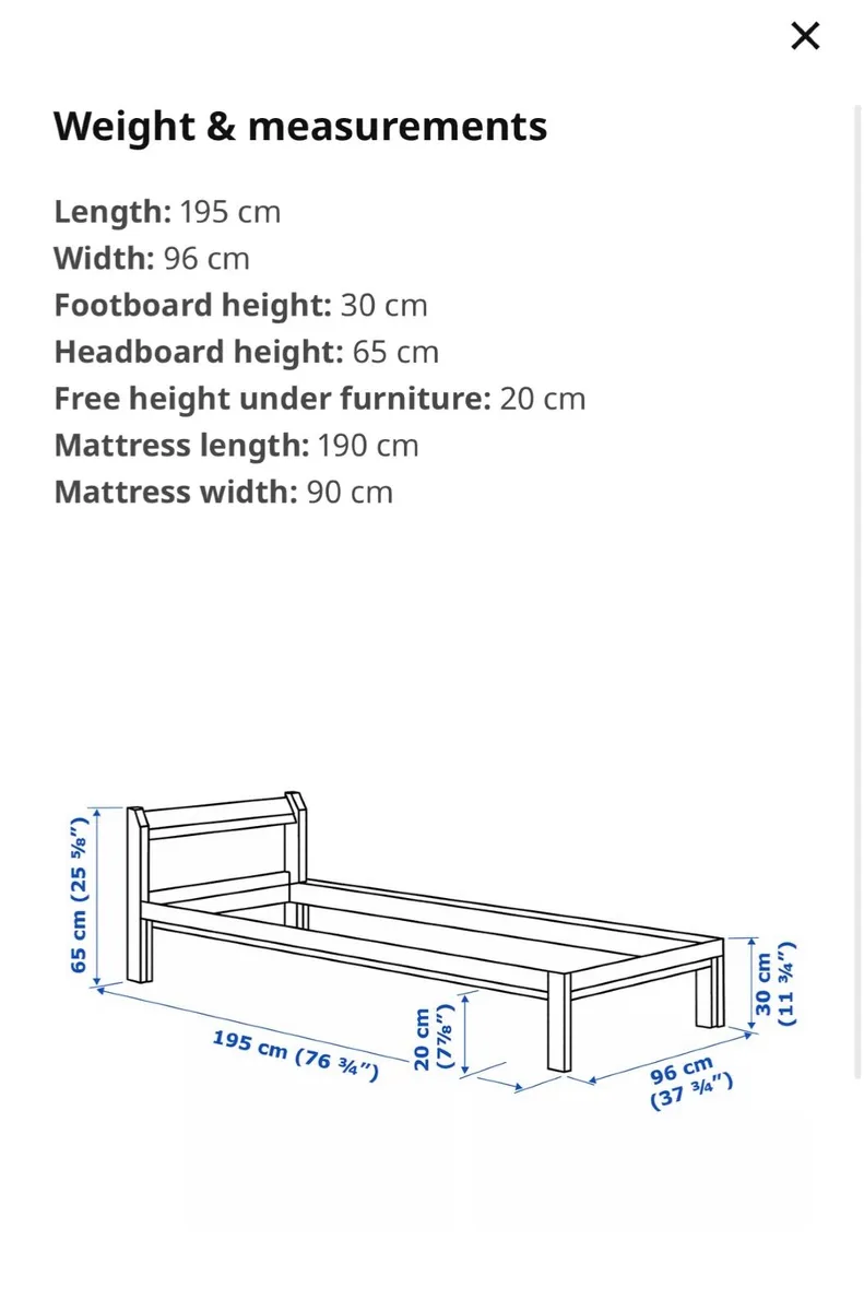Bed with mattress - Image 3