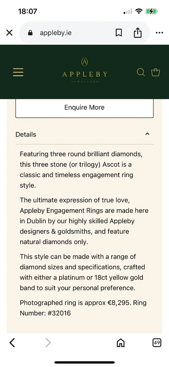 Ascot triology engagement ring - Image 3