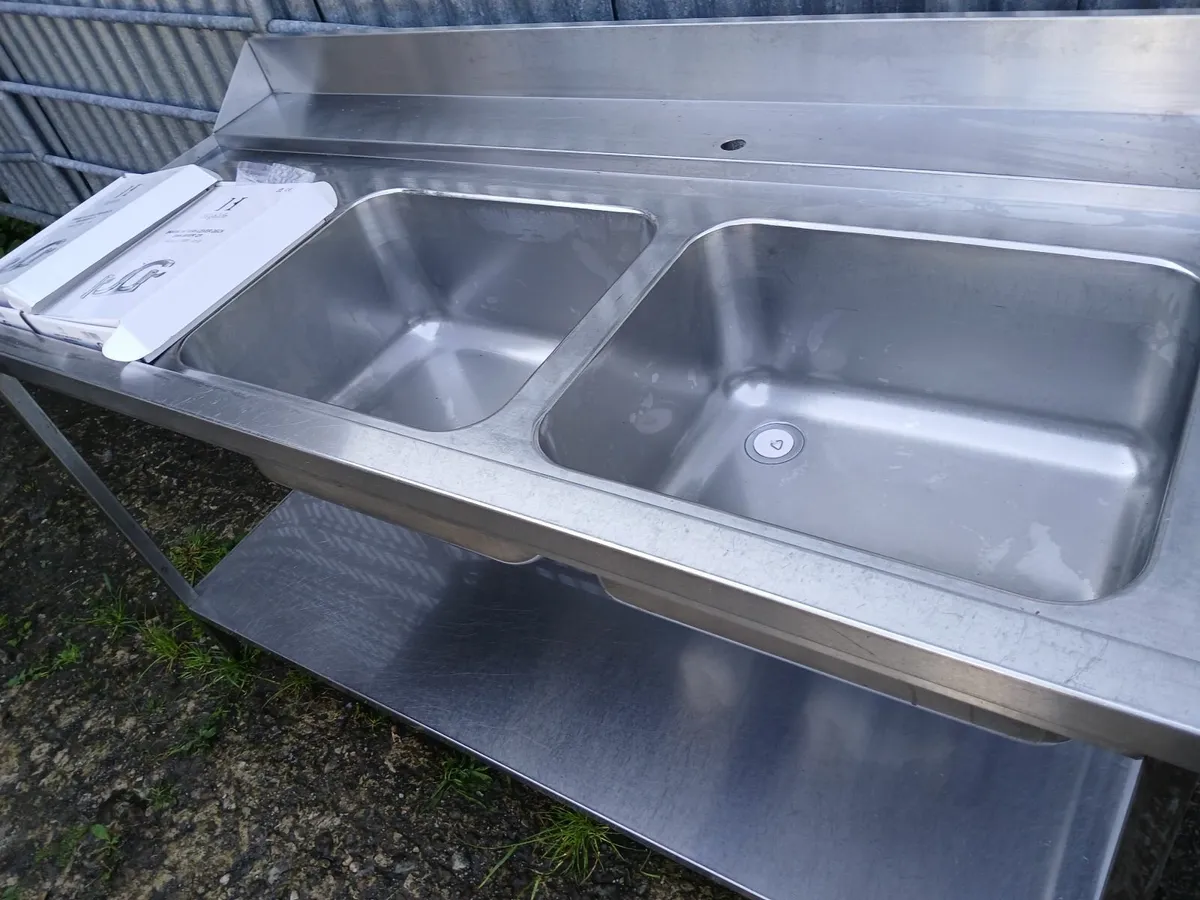 Stainless steel cabbinet double sink unit complete - Image 3
