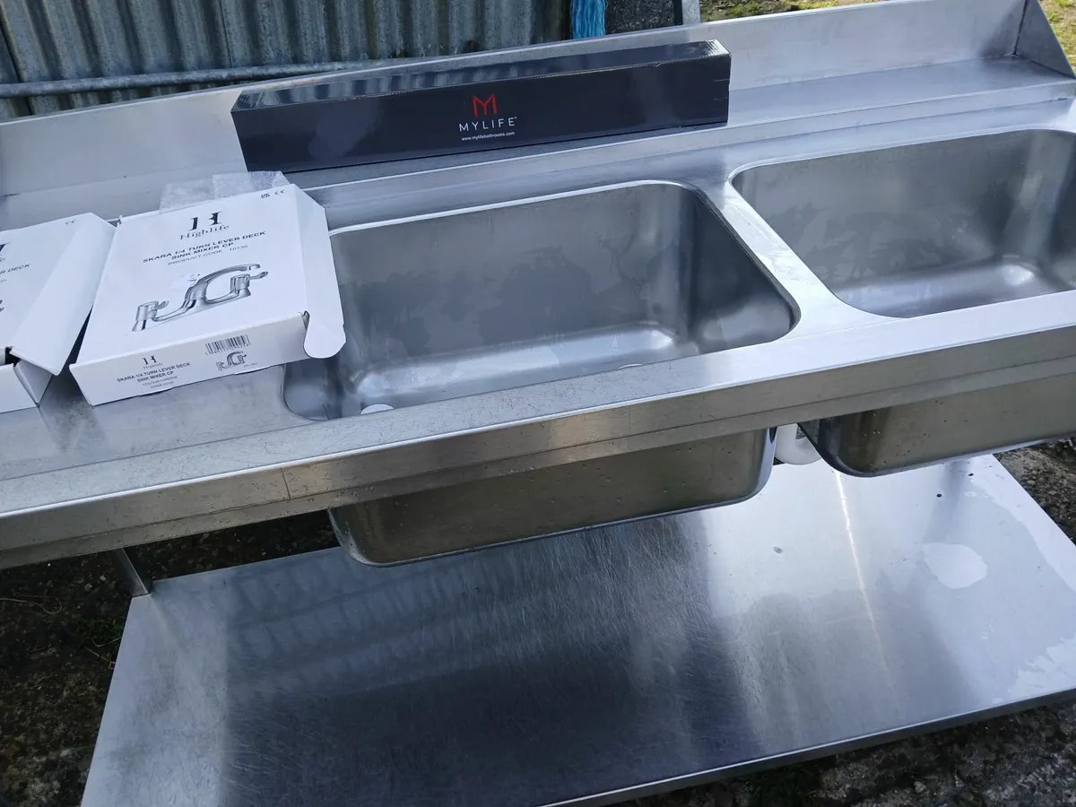 Stainless steel cabbinet double sink unit complete - Image 2