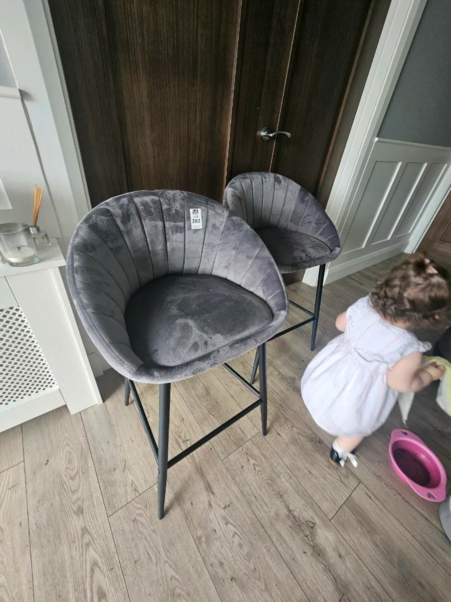 Brand new Grey Bar stools x 4 - Image 2