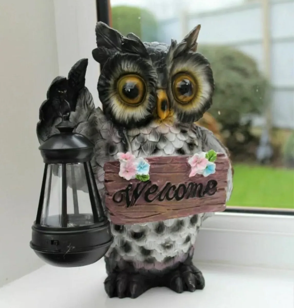 Solar Owl Lamp Welcome Lantern NEW - Image 3