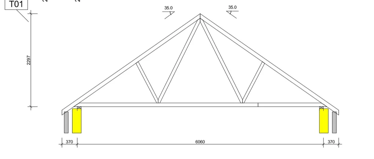 Roof timber trusses 8 No. for sale - Image 2