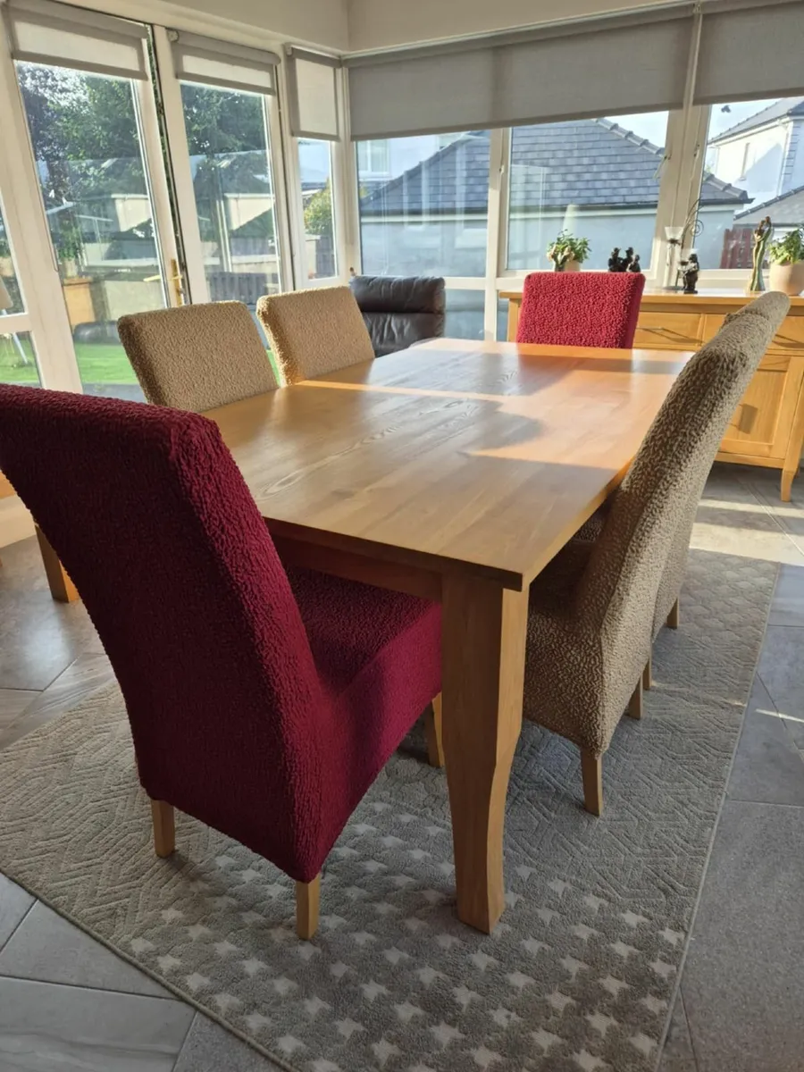 Solid Oak Dining Table & Matching Sideboard - Image 1