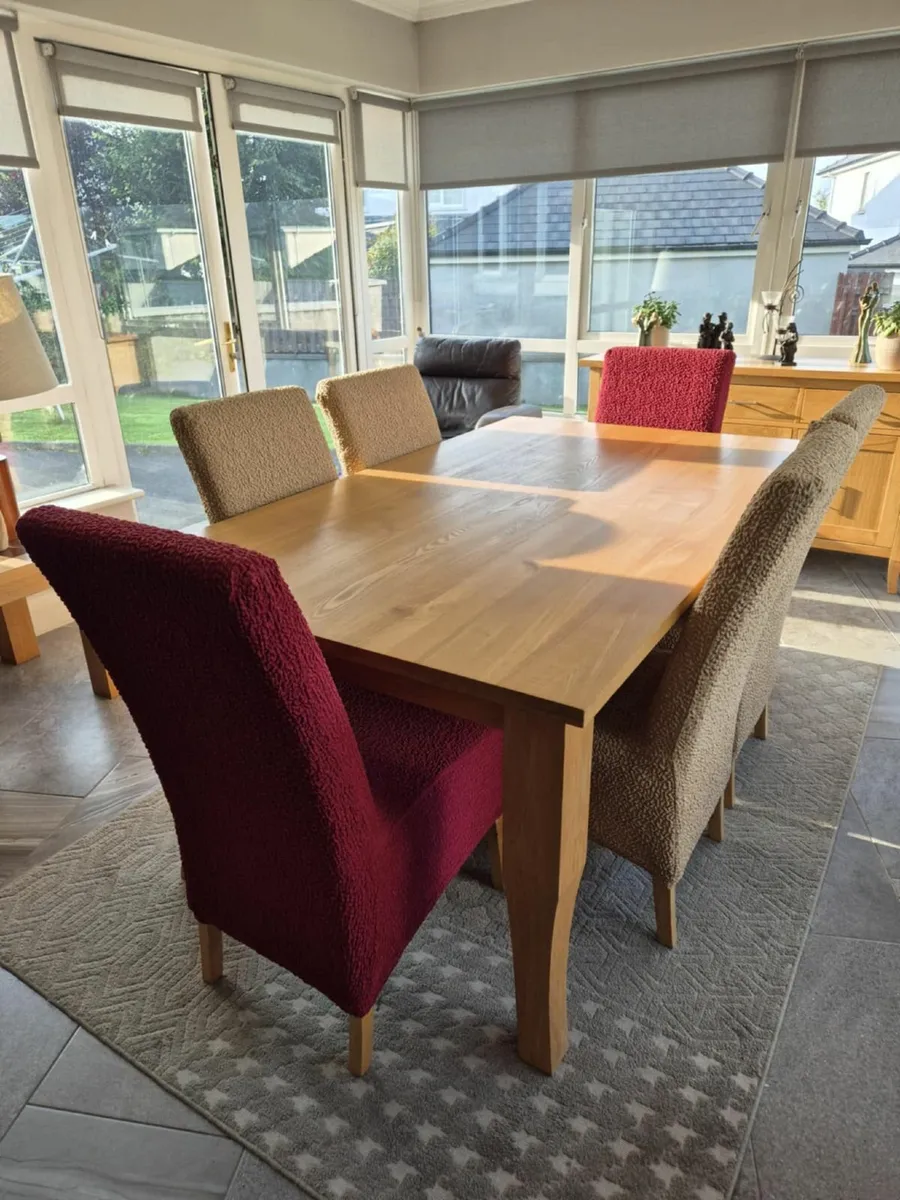 Solid Oak Dining Table & Matching Sideboard - Image 3