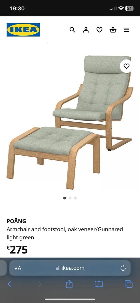 IKEA Arm Chair + Footstool - Image 1