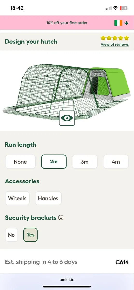 Genuine eglu guinea pig/rabbit hutch & run - Image 1