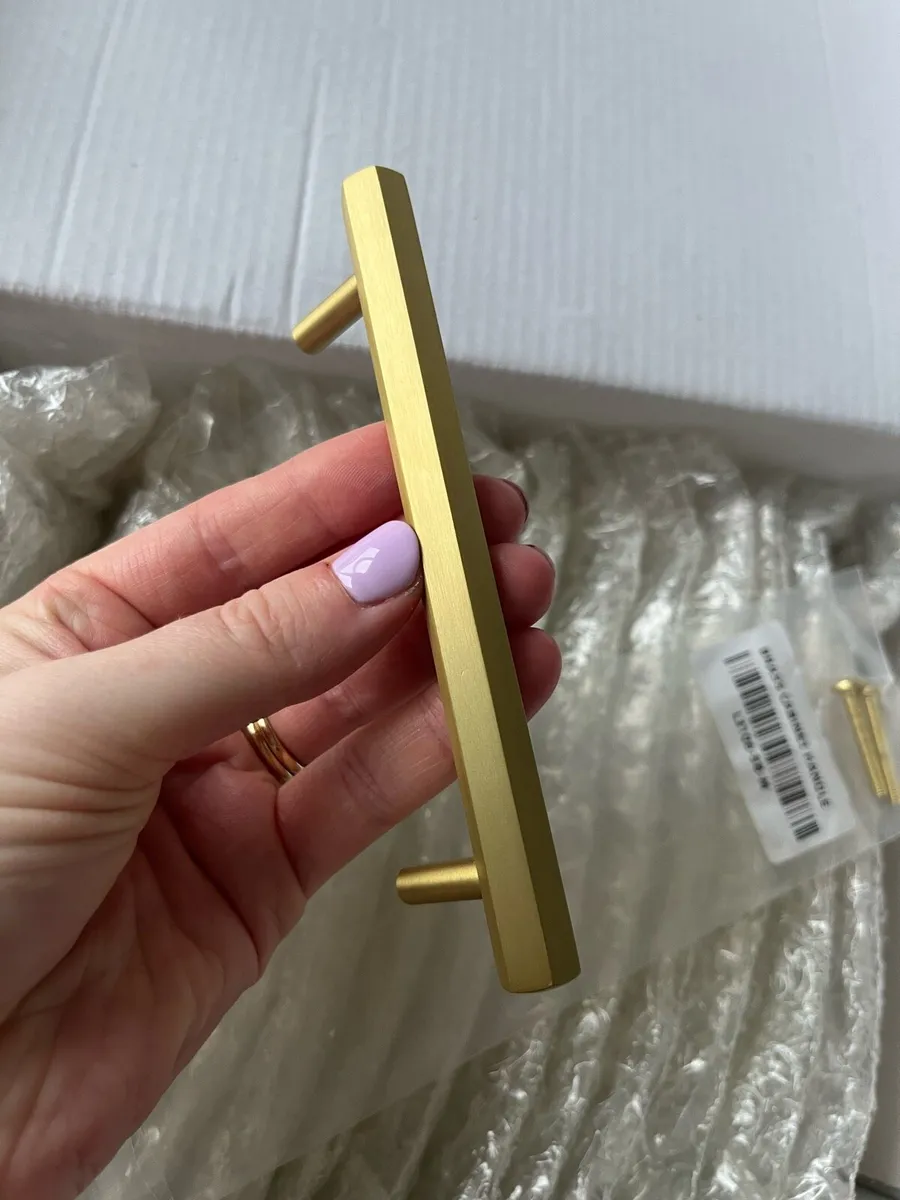 Brass Hexagon kitchen cabinet handles x16 - Image 1