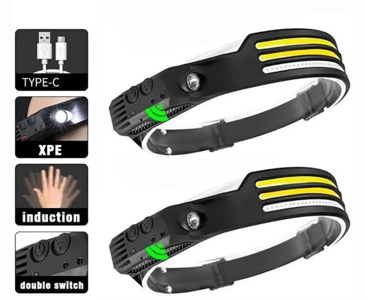 2 x LED Head Torch Rechargeable Waterproof NEW - Image 2