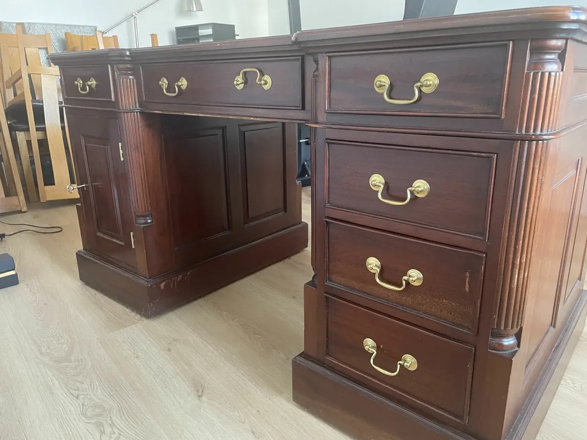 Solid Mahogany Partners Desk - Image 2