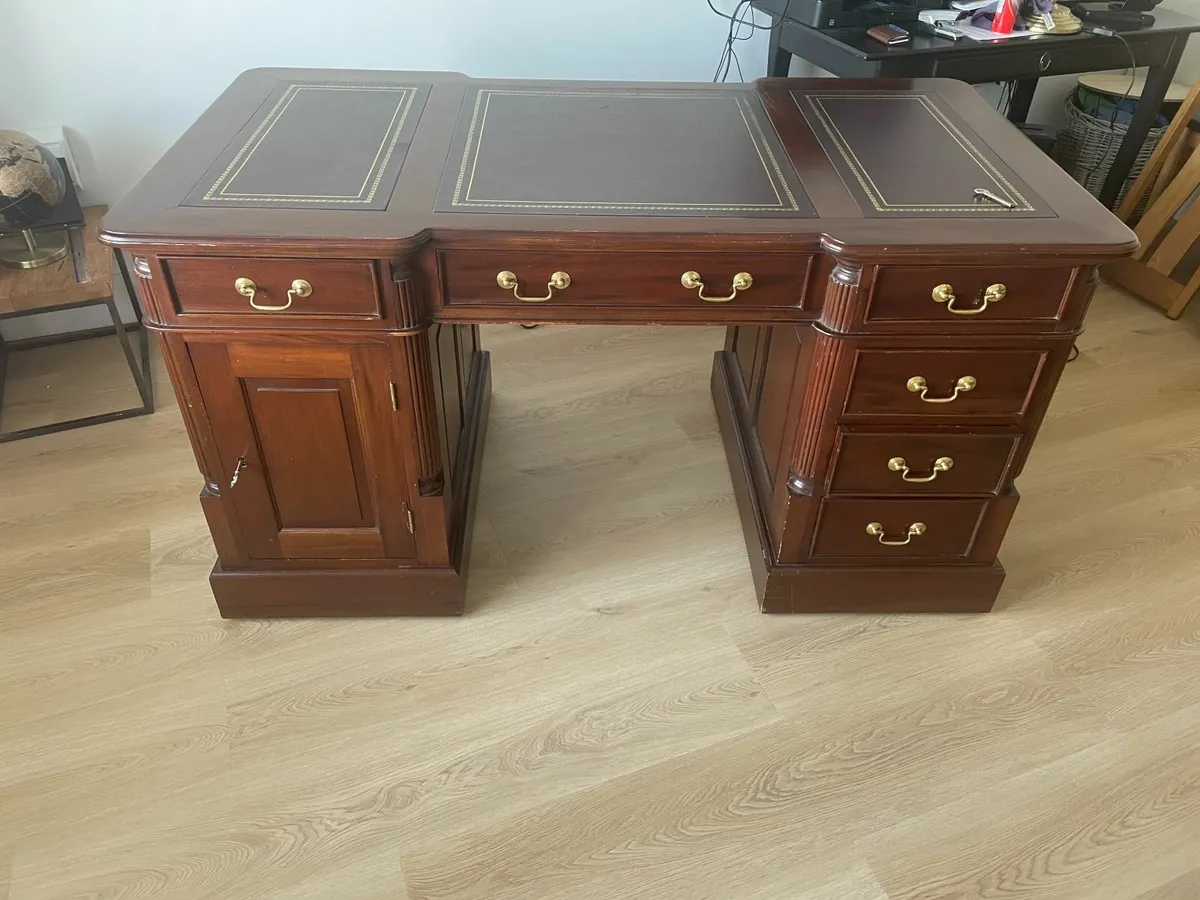 Solid Mahogany Partners Desk - Image 1