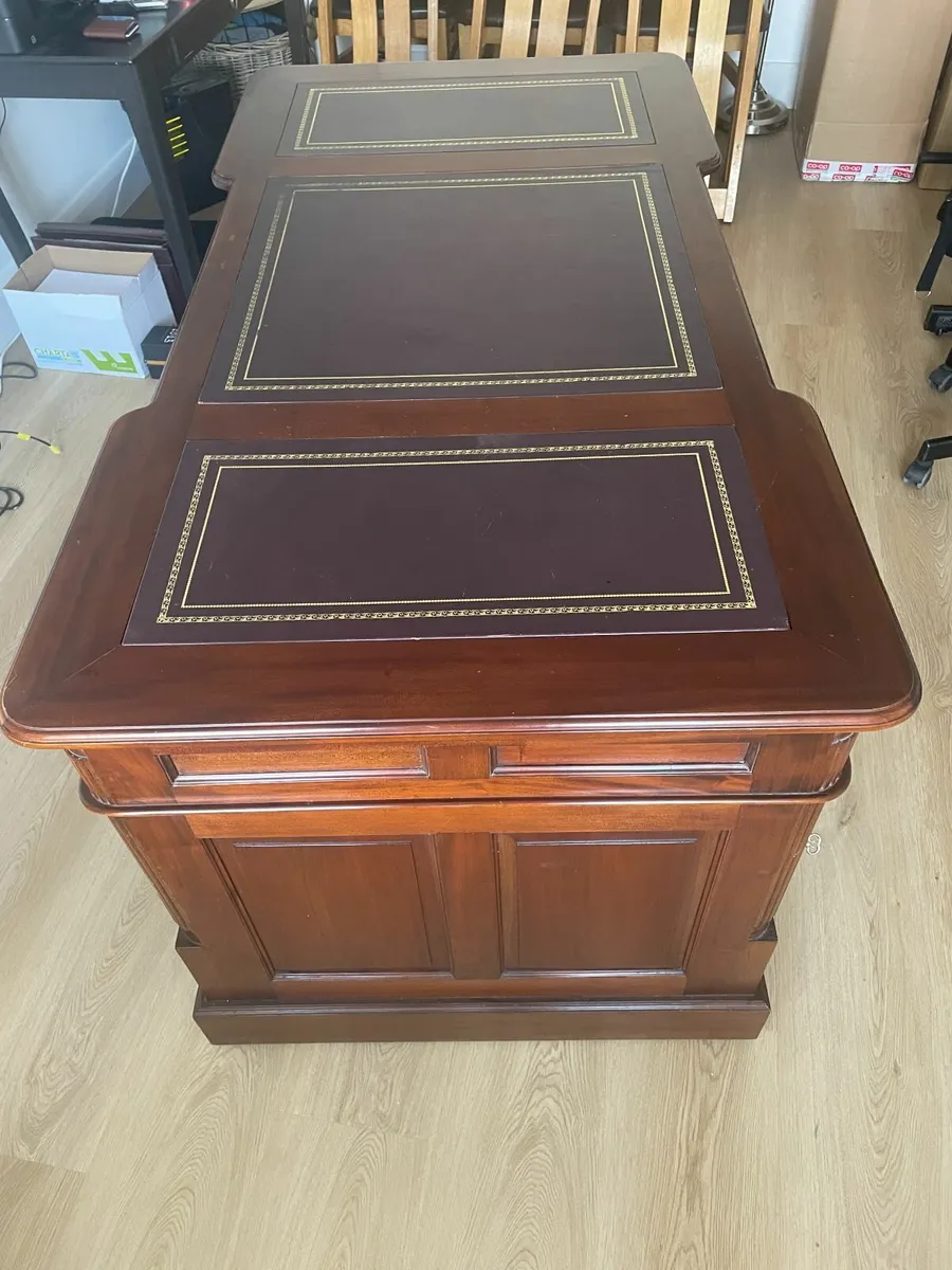 Solid Mahogany Partners Desk - Image 4