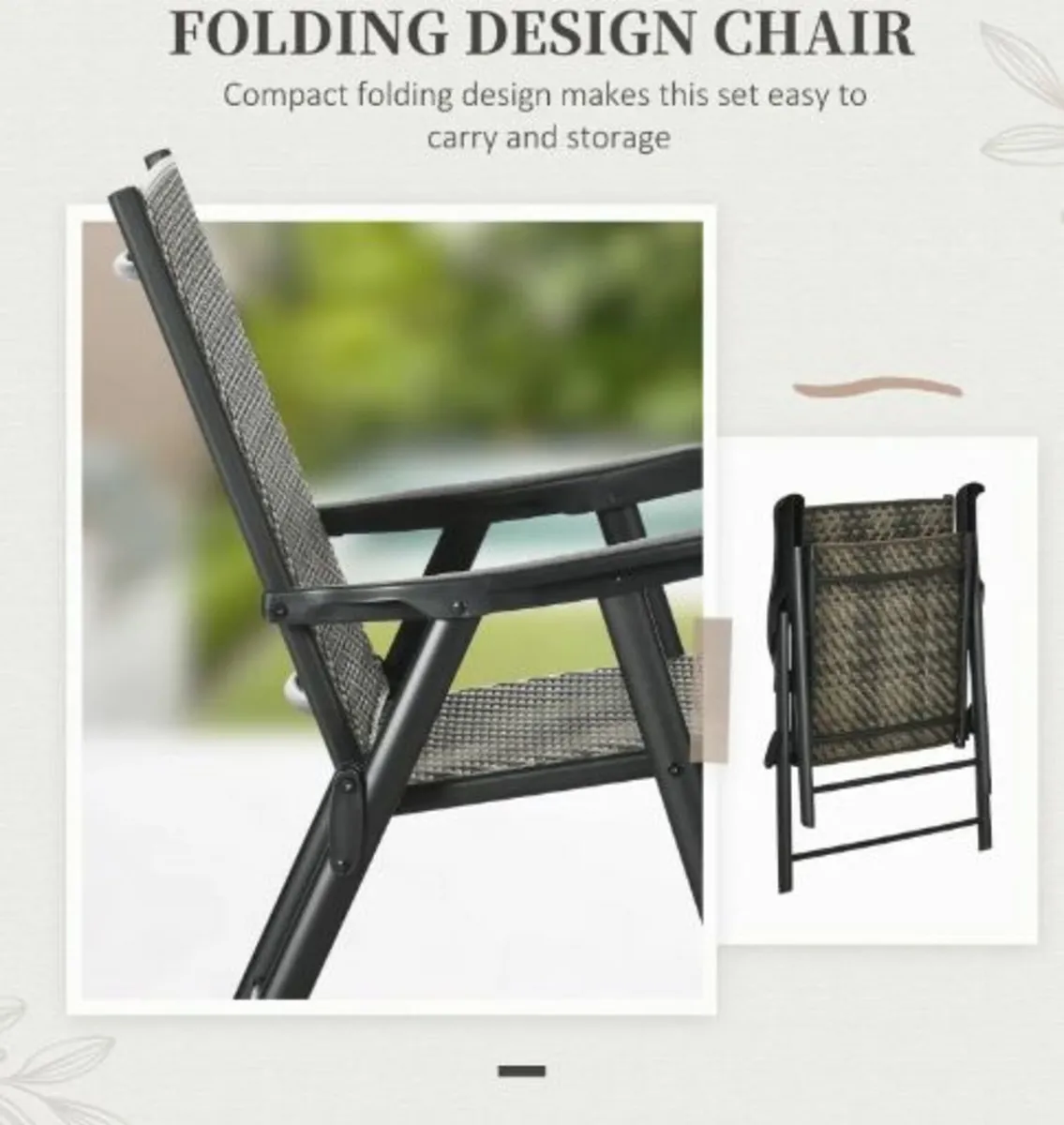 5 Pieces PE Rattan Dining Sets - 80cm Round Glass - Image 4