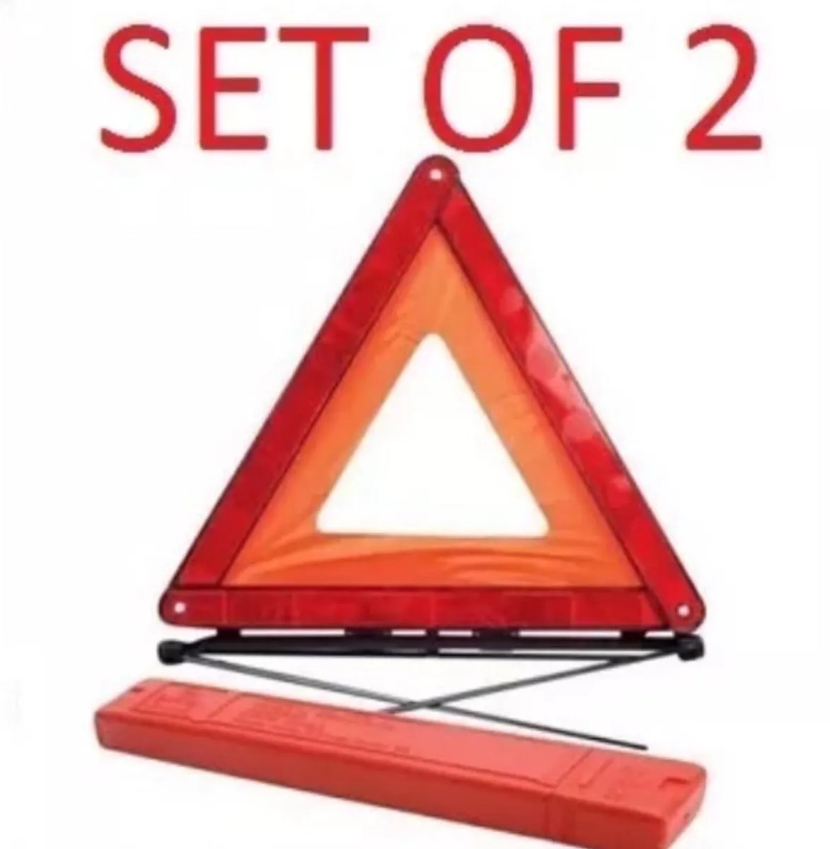 2 X Reflective Car Warning Triangle - Image 1