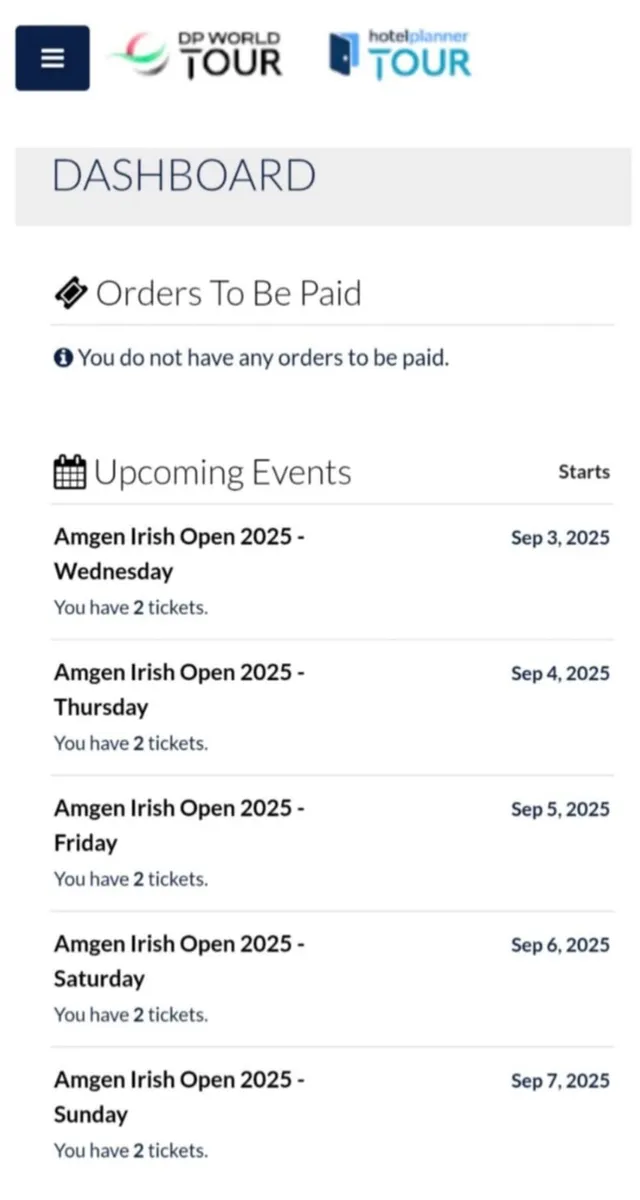 Golf Irish open wkly ticket - Image 2