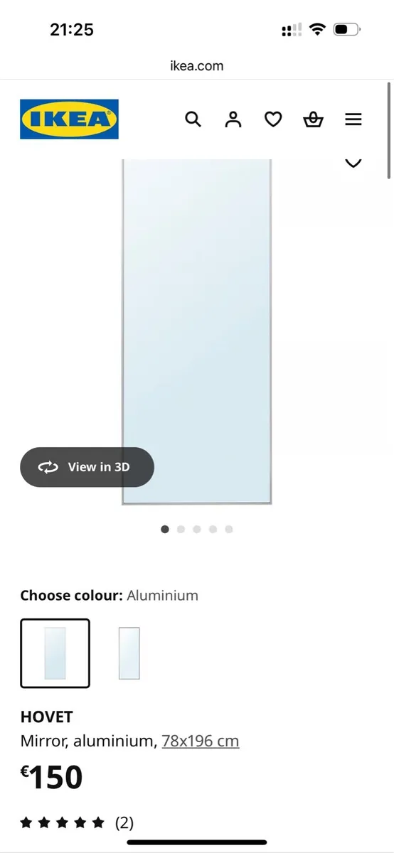 Ikea Aluminium mirror 78x196cm - Image 2
