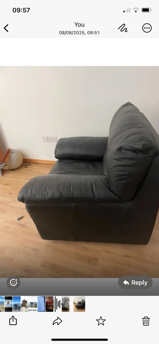 Black leather suite 3+1+1 - Image 1