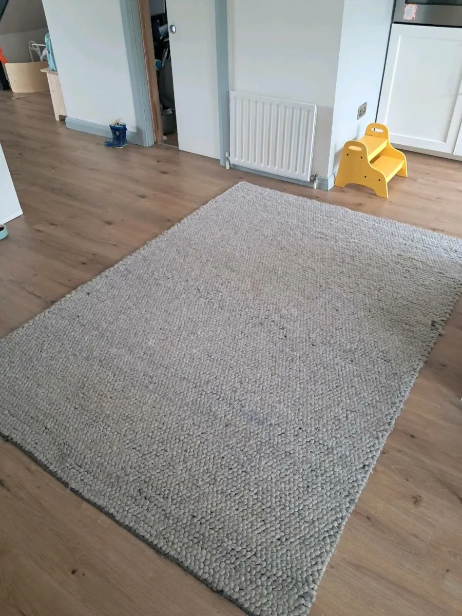 Kukoon rowan pebble rug wool grey - Image 1