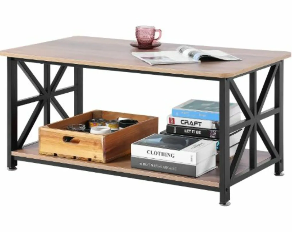 40" Farmhouse Coffee Table Rectangle Table - Image 1
