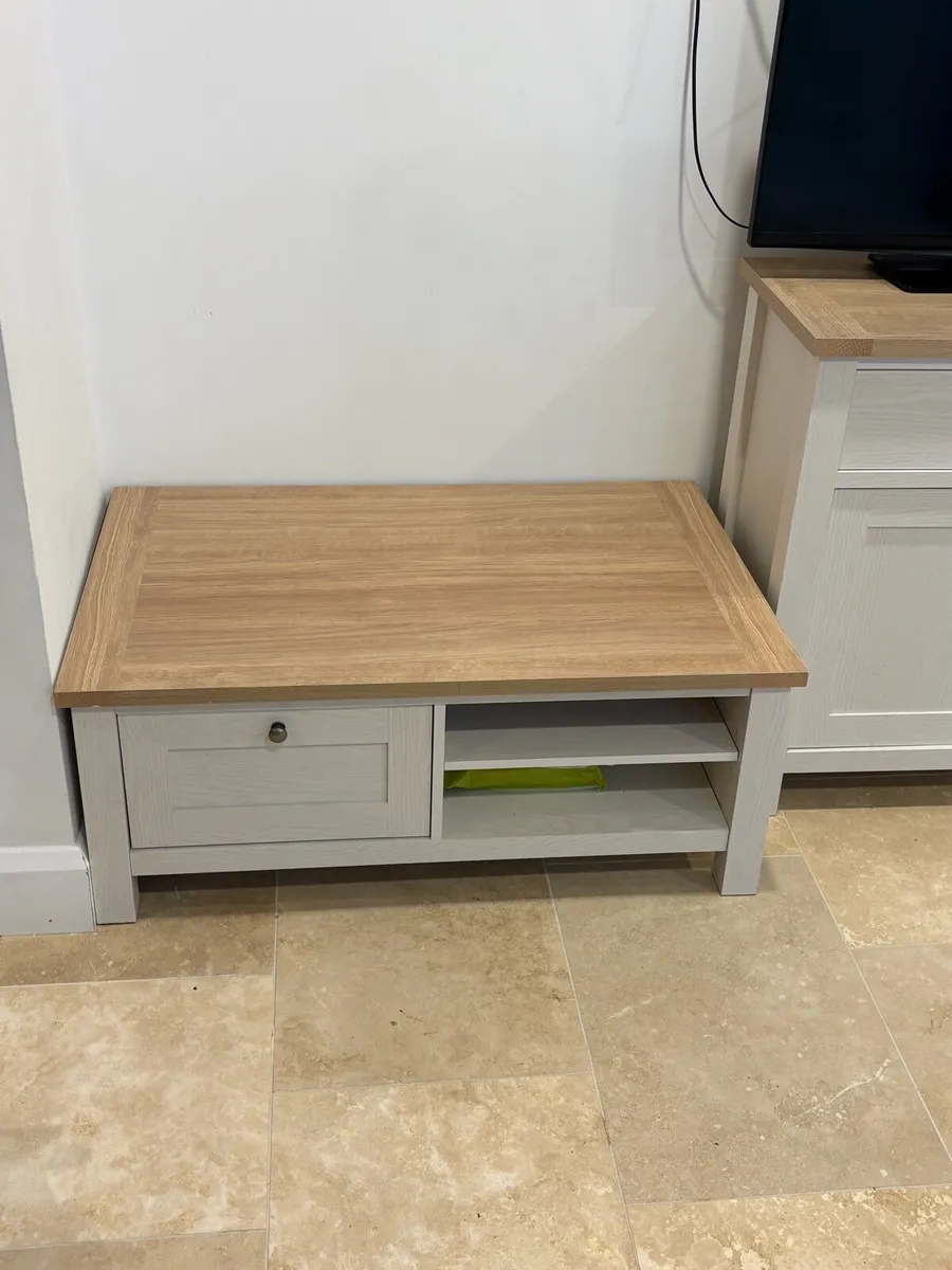 Next Cream Malvern Oak Effect Storage Coffee Table