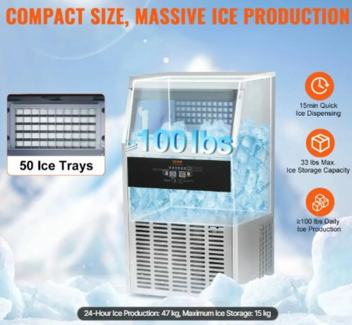 Commercial Ice Maker Freestanding Cabinet Machine - Image 2