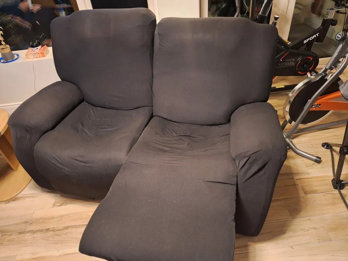 2 Seater faux leather recliner couch - Image 1
