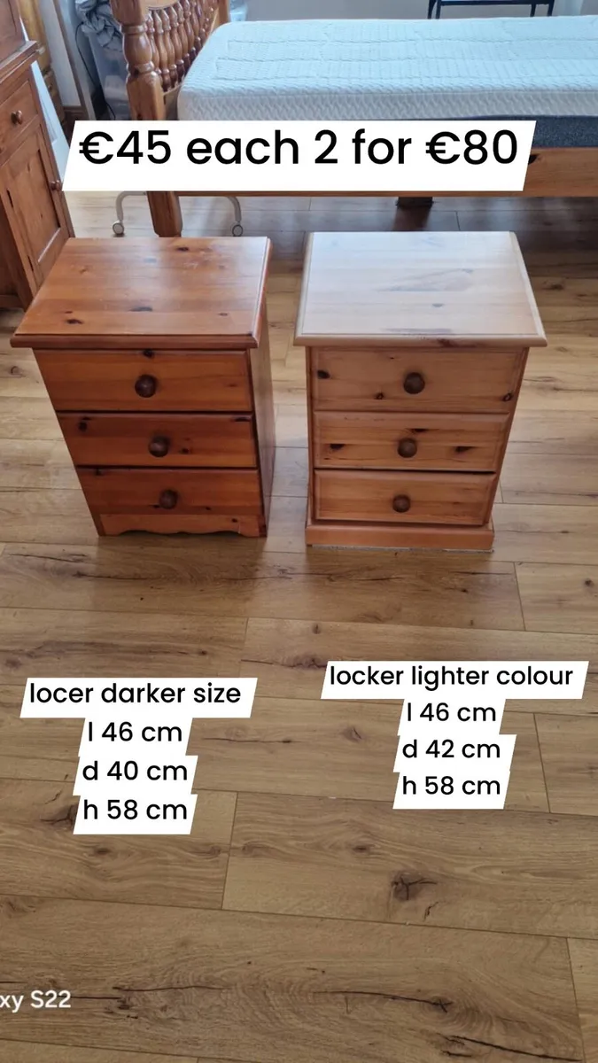 2 pine bedside lockers - Image 2