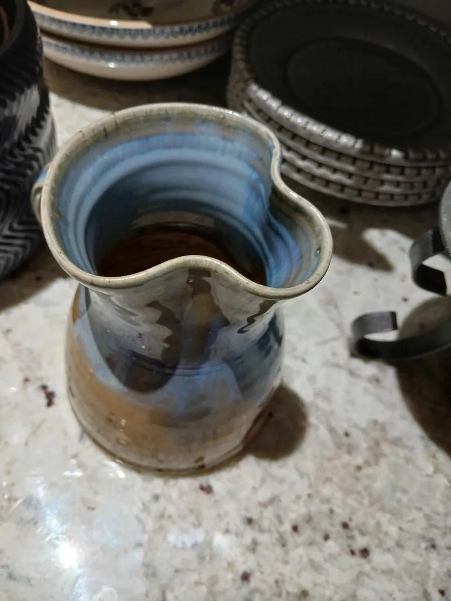 jackson stoneware pottery blue and beige jug - Image 2