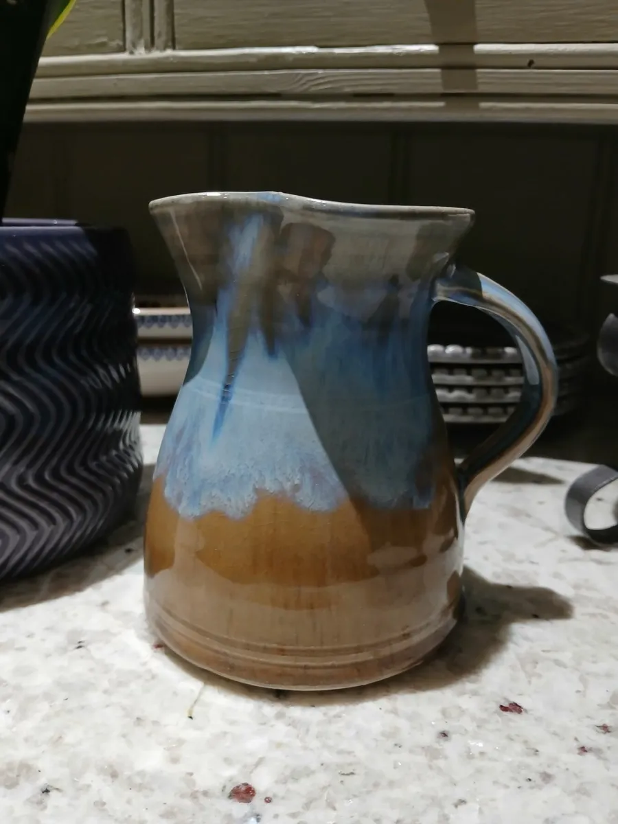 jackson stoneware pottery blue and beige jug - Image 3