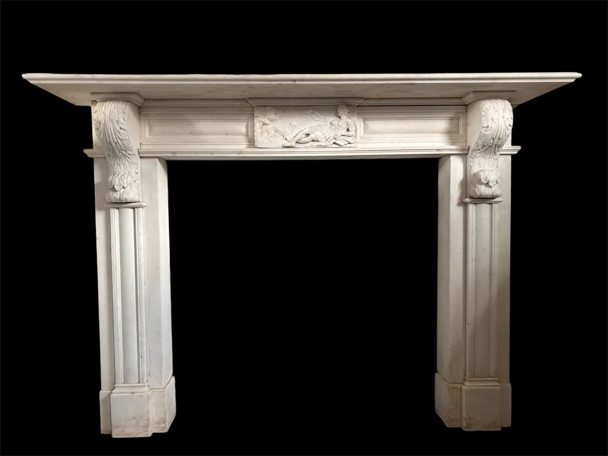 Antique Dublin carved corbel fireplace - Image 1