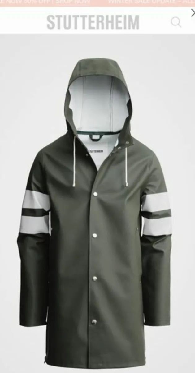 Stutterheim bike jacket unisex size S moss green c - Image 1