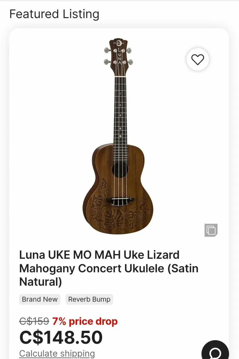 beautiful mahogany luna ukes ukulele with lizard e - Image 4