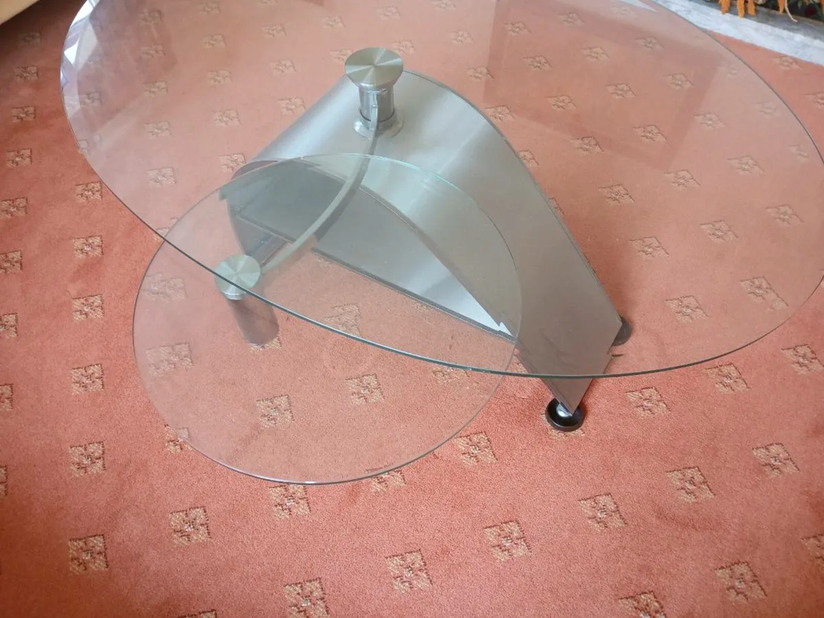 Glass coffee table, extendable glass leaf - Image 3
