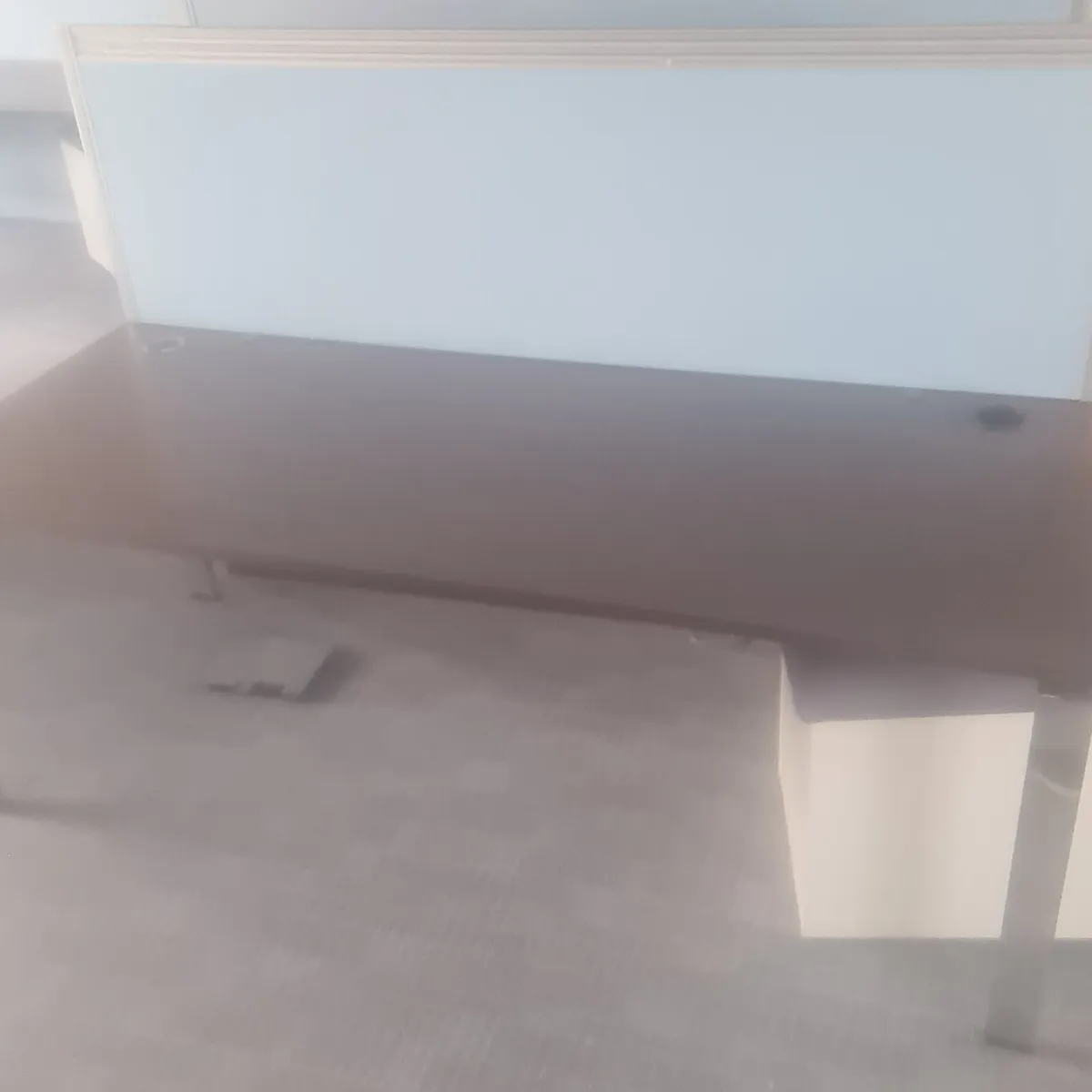 2 metre walnut office desks - Image 1