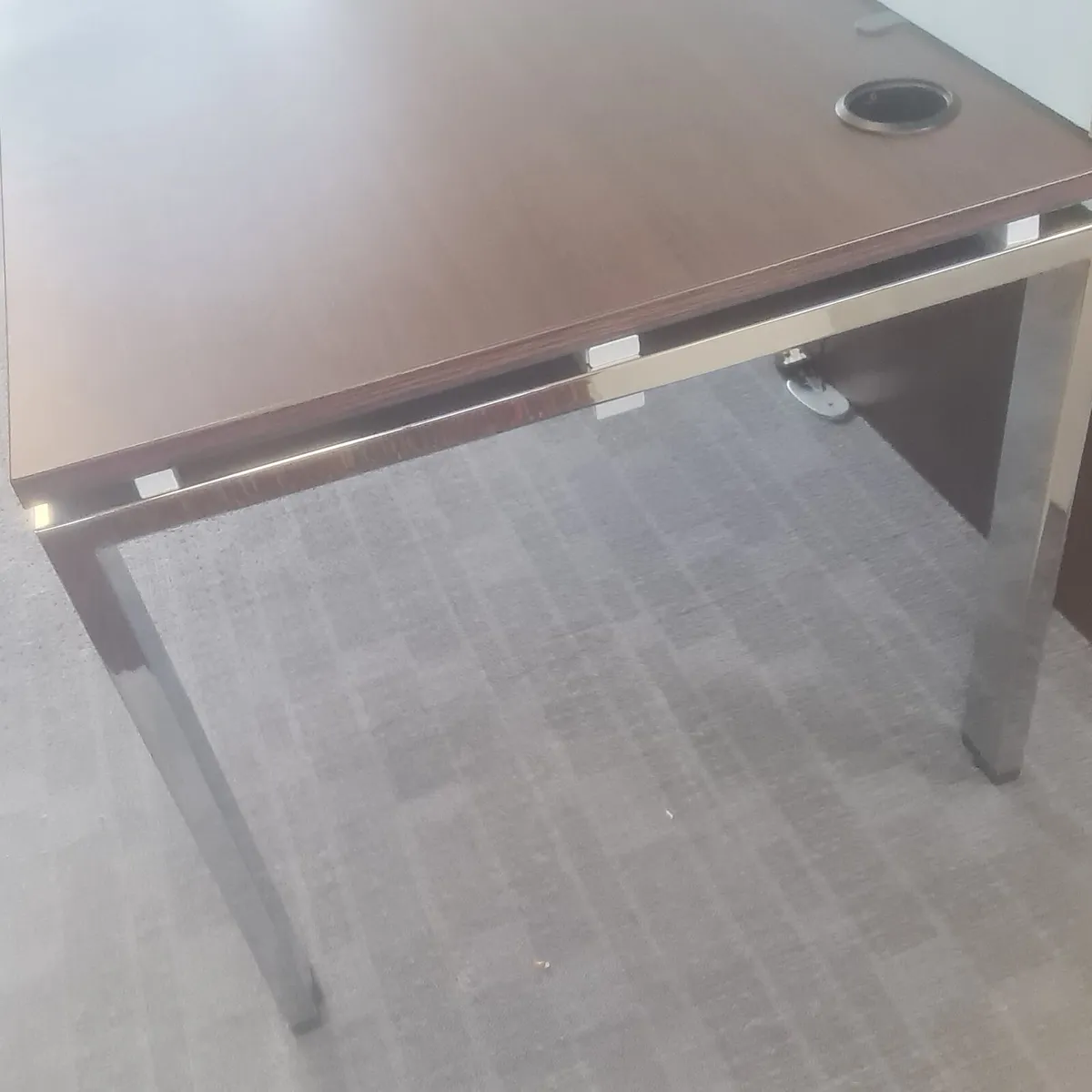 2 metre walnut office desks - Image 2