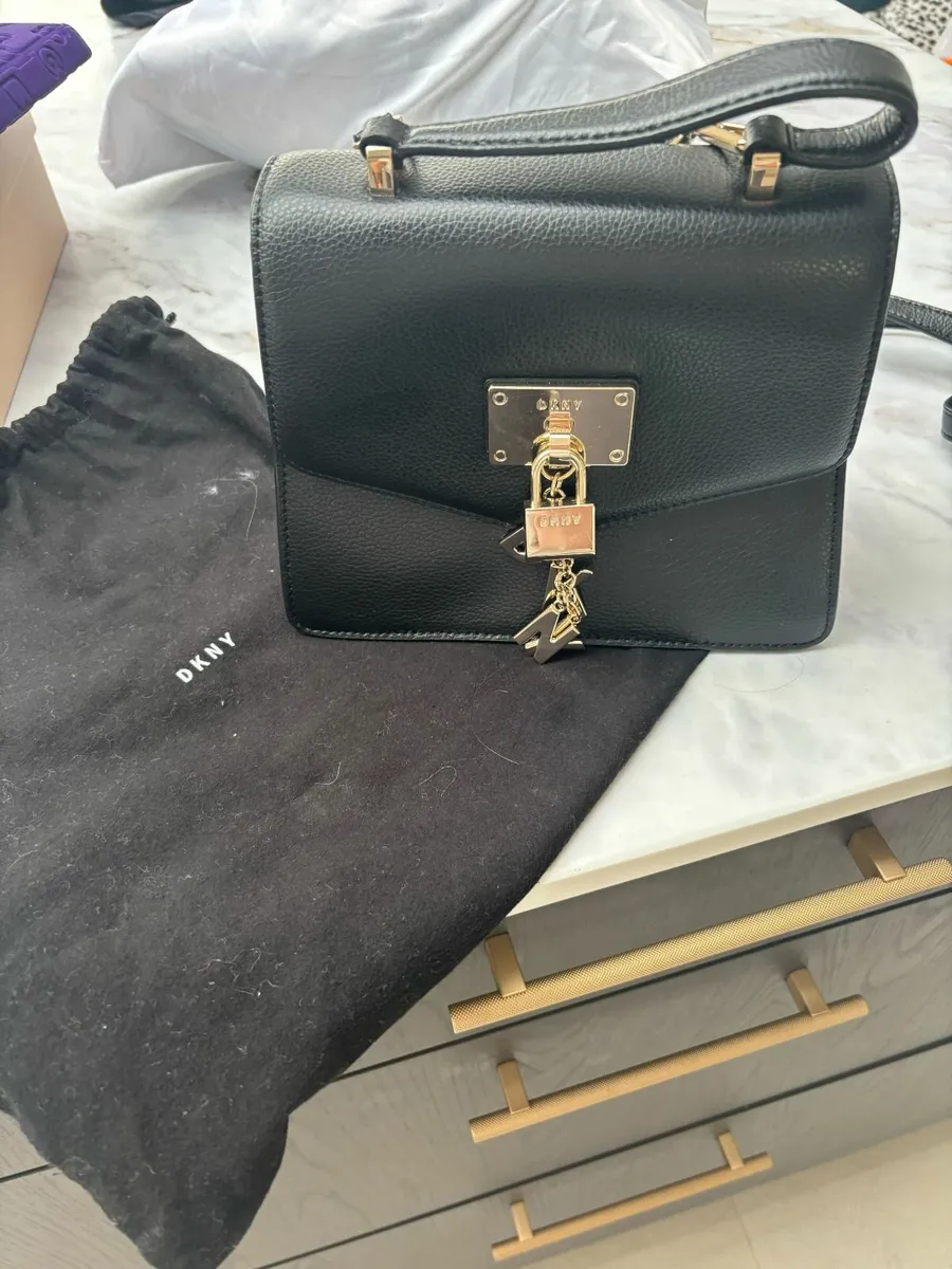 Never used black DKNY leather bag - Image 1