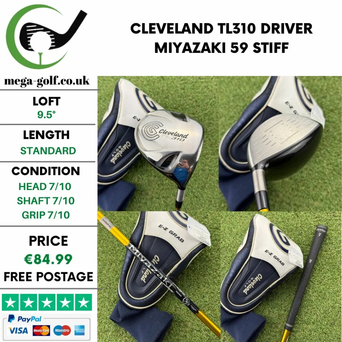 CLEVELAND TL310 DRIVER / 9.5° / MIYAZAKI 59 STIFF - Image 1