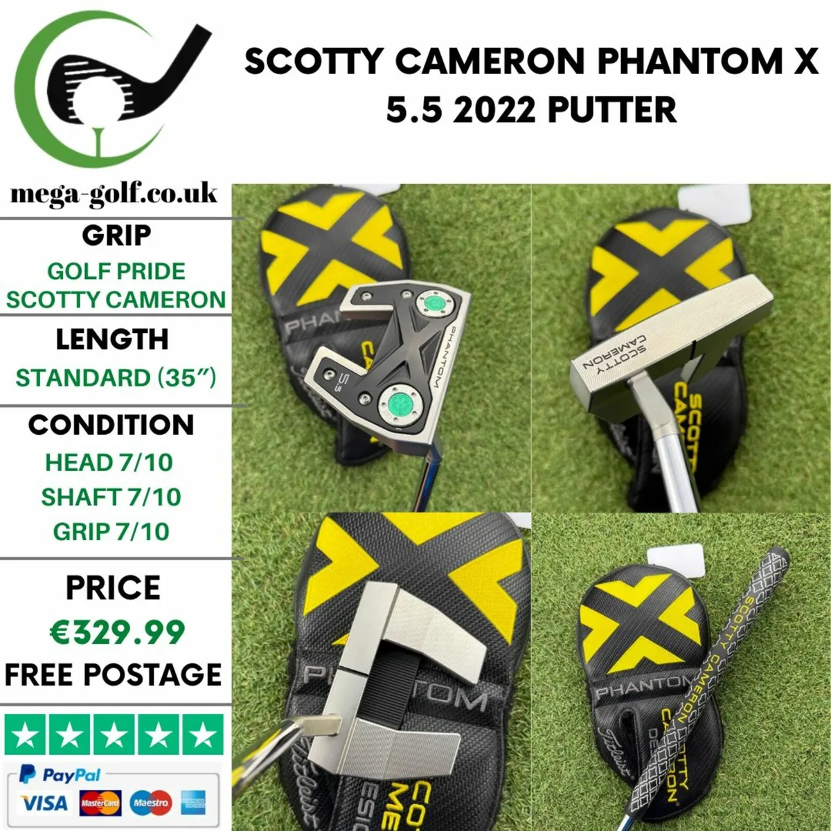 SCOTTY CAMERON PHANTOM X 5.5 2022 PUTTER / 35″ - Image 1