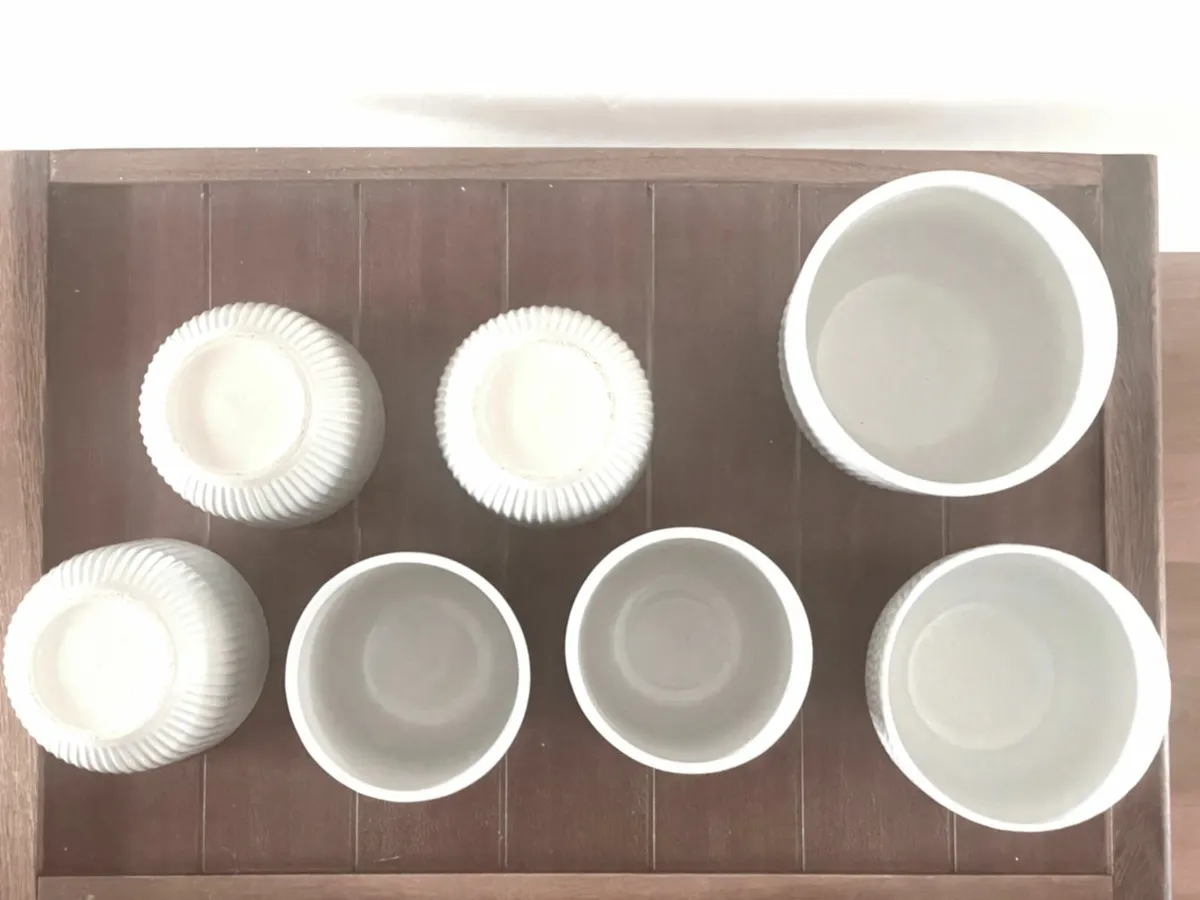 White flower pots - Image 2