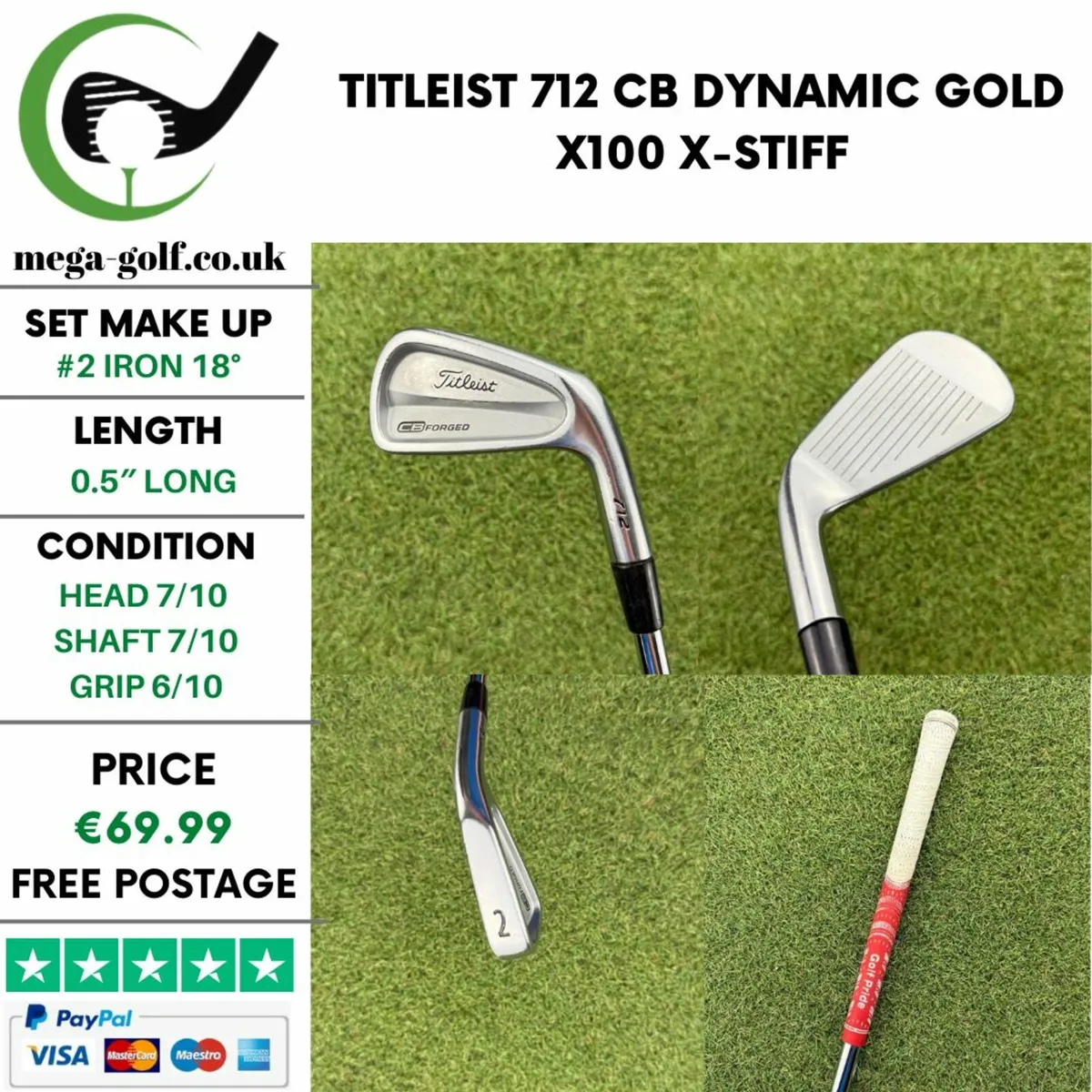 TITLEIST 712 CB #2 IRON 18° / X-STIFF - Image 1