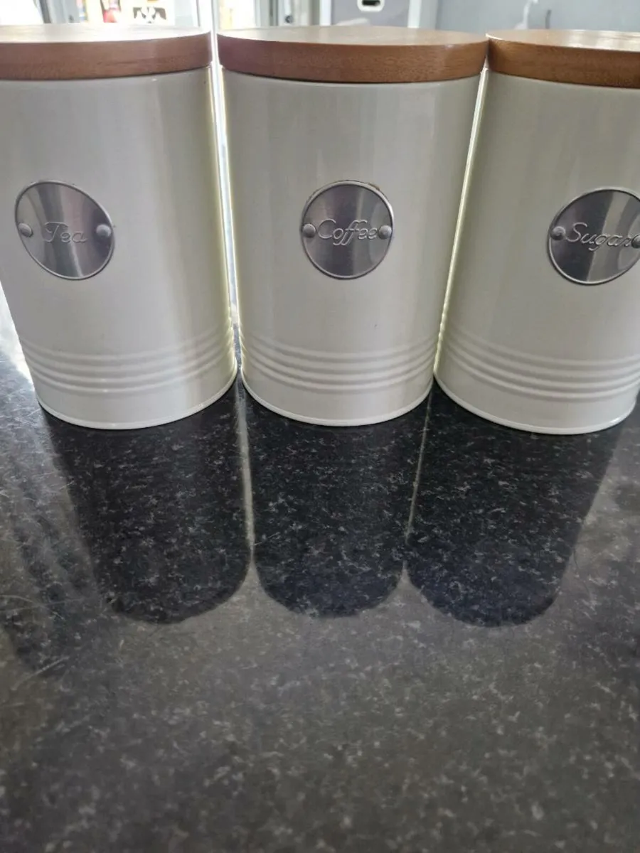 Tea coffee sugar cannisters - Image 1