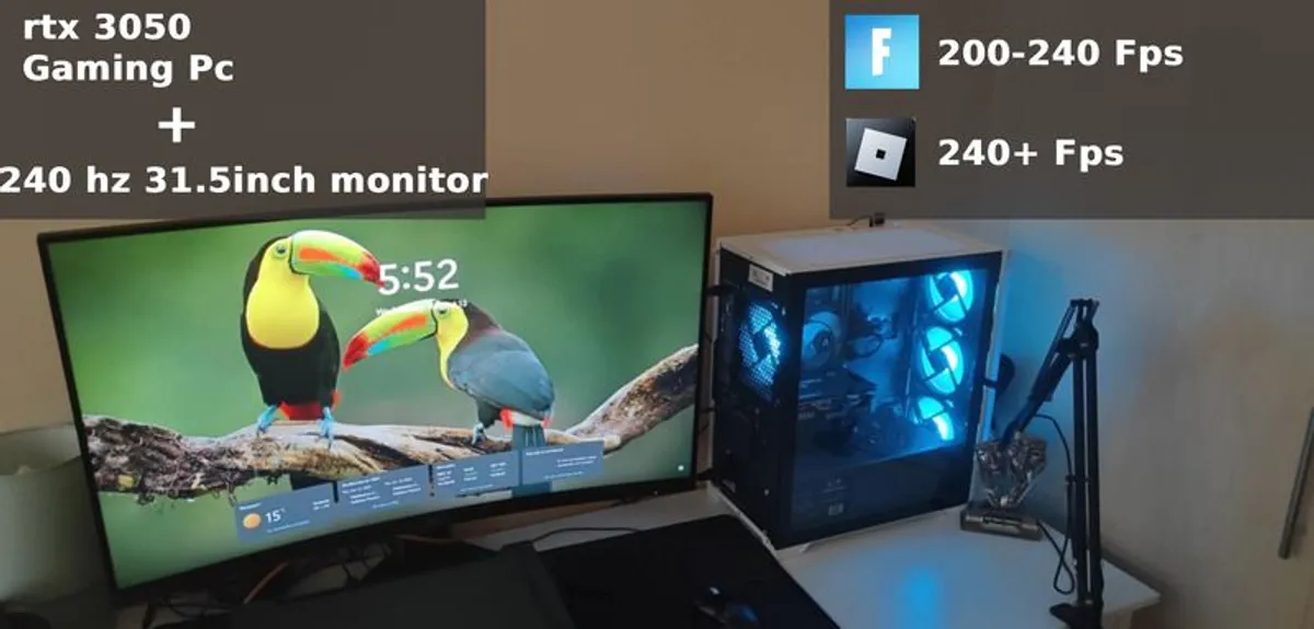 BUNDLE gaming pc AND monitor -- rtx 3050 pc and 240hz 31.5inch gaming monito - Image 1